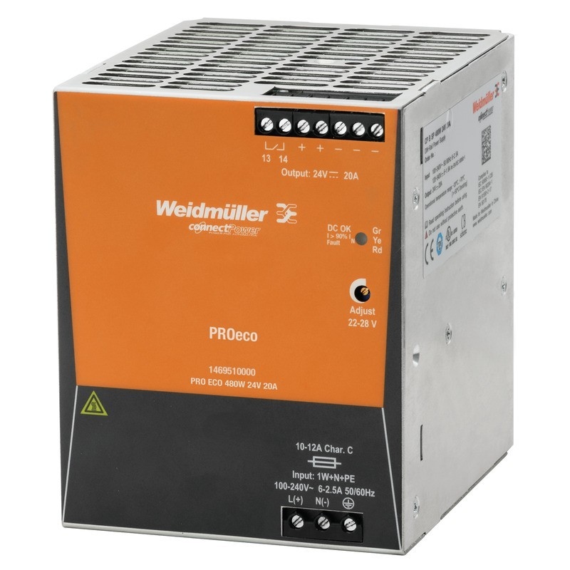 Weidmüller Schaltnetzgerät PRO ECO 480W 24V 20A 1469510000 Image