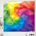 East Urban Home 'Rainbow 3D Triangular Geometry' - Print on Canvas in Blue/Indigo/Pink | 30 H x 30 W x 1 D in | Wayfair