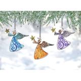 Sunset Vista Designs Co. 3 Piece Angel Bouncy Hanging Figurine Ornament Set Metal in Blue/Indigo/Orange | 10 H x 6 W x 1 D in | Wayfair 13781