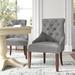 Side Chair - Dukinfield 24.25" Wide Side Chair, Linen in Gray/Brown Laurel Foundry Modern Farmhouse® | 37.5 H x 24.25 W x 24.4 D in | Wayfair