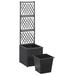 Latitude Run® Planter Flower Box Trellis Patio Raised Bed w/ Rattan Look Solid Wood Plastic in Black | 42.13 H x 11.81 W x 11.81 D in | Wayfair