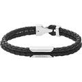 Diesel Bracelet for Men Stackables, L 18.5cm black Leather Bracelet, DX1247040