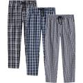 JINSHI Men's 100% Cotton Lounge Pants Pyjama Bottoms 3-Pack Plaid Tartan Nightwear Pyjama Trousers Soft Lightweight Size S