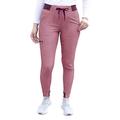 Adar Pro Heather Scrubs for Women - Ultimate Yoga Jogger Scrub Pants - P7104H - Heather Wine - 2X