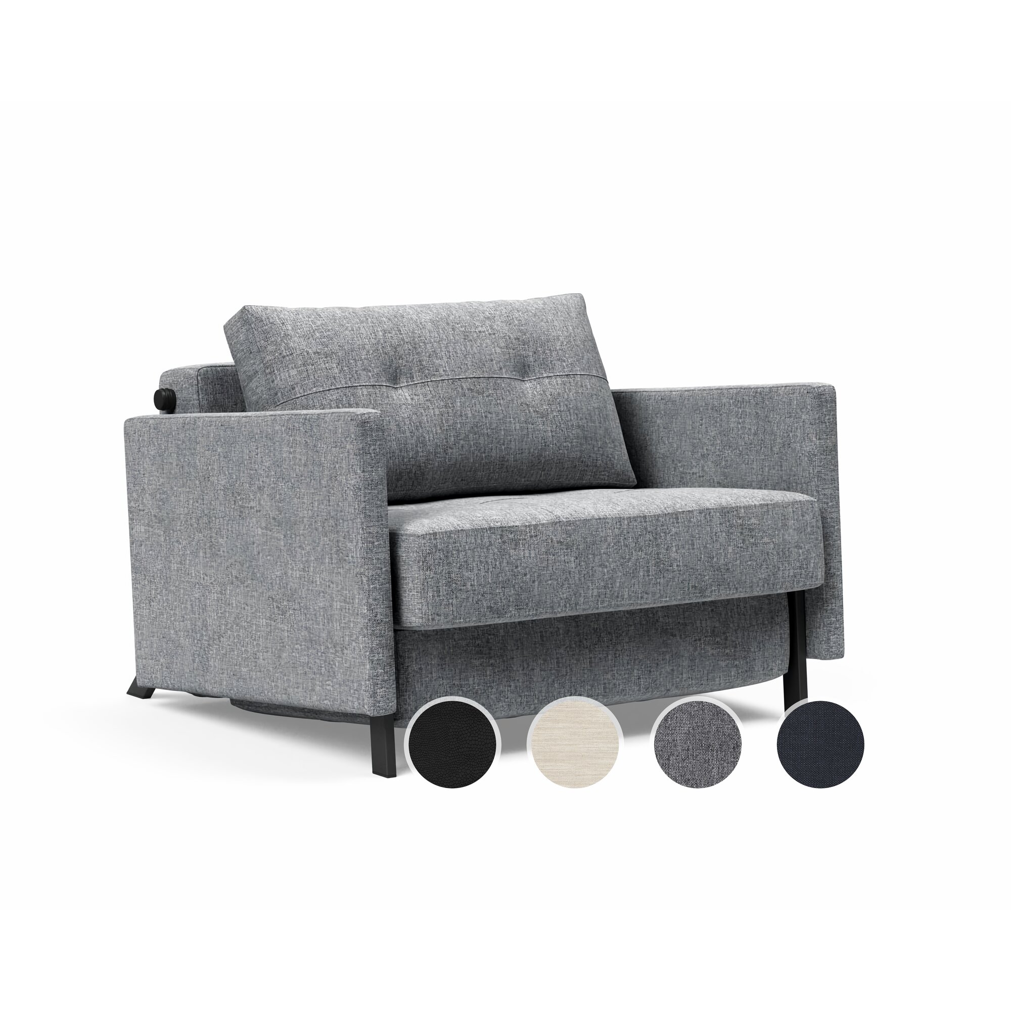 Innovation »Cubed 02« Sessel mit Armlehne Bezug 612 Blida Sand Grey