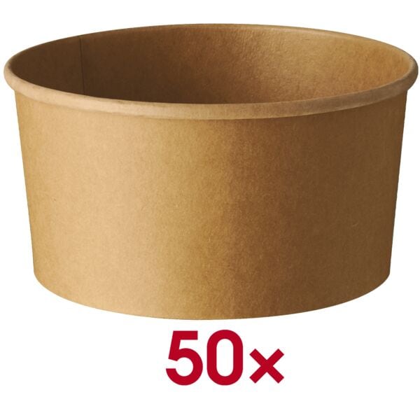 Papstar Einweg-Salatschalen »pure« 1000 ml, 50 Stück braun, 7.5 cm Image