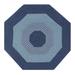 Alpine Braid Collection Reversible Indoor Area Rug, 48"" Octagonal by Better Trends in Navy Stripe (Size 48" OCTGN)