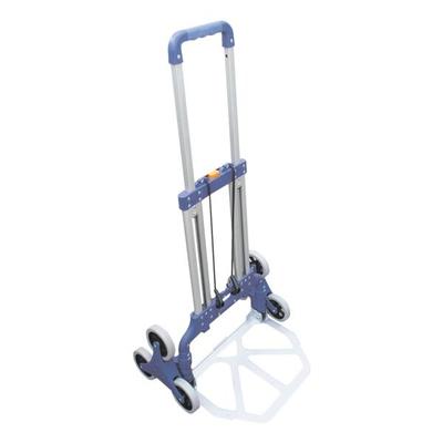 Klappbare Alu-Stapelkarre mit 2 dreiarmigen Rad-Sternen bis 100 kg blau, Viso, 47x102x44.5 cm