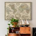 World Menagerie 'The World in Hemispheres' - Painting Print on Canvas Metal in Gray/White | 48 H x 32 W x 1 D in | Wayfair