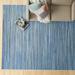 Blue/White 102 x 0.03 in Area Rug - Mercury Row® Radley Stripe Ocean Blue Champagne Indoor Outdoor Area Rug Polypropylene | Wayfair