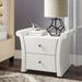 House of Hampton® Alma 2 - Drawer Solid Wood Nightstand Wood/Upholstered in White | 22.88 H x 28.5 W x 16.25 D in | Wayfair LATR7570 34451302