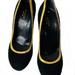 Gucci Shoes | Gucci Suede Black And Gold High Heel Shoes | Color: Black/Gold | Size: 8
