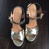 Coach Shoes | Coach High Heel Platform Sandals | Color: Silver/Tan | Size: 8