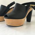 Coach Shoes | Coach Black Leather Petrina Platform Heels | Color: Black/Tan | Size: 6