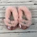 Disney Shoes | Disney Girls Pink Sequin Faux Fur Slippers 7/8 | Color: Pink | Size: 7/8