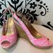 Lilly Pulitzer Shoes | Lilly Pulitzer Krisie Pink Leather Cork Wedges | Color: Pink/White | Size: 8