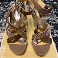 Michael Kors Shoes | Michael Kors Strappy Wedge Sandal | Color: Silver | Size: 6.5