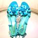 Coach Shoes | Coach Slingback Blue Sandals Size 8 M. | Color: Blue/Brown | Size: 8