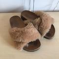 Urban Outfitters Shoes | Fluffy Cute Brown Slides From Urban Outfitters | Color: Black/Brown | Size: 6.5