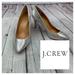 J. Crew Shoes | J Crew Everly Silver Metallic Leather Pumps | Color: Silver | Size: 8.5