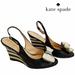 Kate Spade Shoes | Kate Spade New York Stripe Wedge Sandals | Color: Black/White | Size: 7