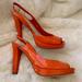 Nine West Shoes | Nine West High Heels - Leather Upper Size 8 | Color: Orange | Size: 8