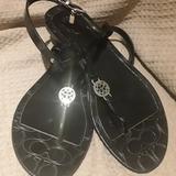 Coach Shoes | Coach Black Sandals | Color: Black/Silver | Size: 9b