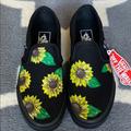 Vans Shoes | Custom Vans-Slip Ons With Sunflowers | Color: Black | Size: 7.5