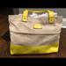 Kate Spade Bags | Kate Spade Natural Canvas/Yellow Tote | Color: Cream/Yellow | Size: 15.6” X 11.7” X 4.9”