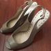 Nine West Shoes | Grey Open Toe Slingback Wedges | Color: Gray | Size: 9