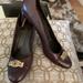 Gucci Shoes | Gucci Embossed Coffee Heels | Color: Brown | Size: 9.5