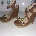 Jessica Simpson Shoes | Jessica Simpson Animal Print Wedges | Color: Brown/Cream | Size: 8.5