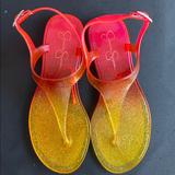 Jessica Simpson Shoes | Jessica Simpson Jelly Ombre Sandals Sz 5 | Color: Pink/Yellow | Size: 5