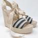 Kate Spade Shoes | Kate Spade Delano Espadrille Wrap Wedge Sandals | Color: Black/Cream | Size: 7.5
