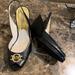 Michael Kors Shoes | Michael Kors Black Wedge Shoes | Color: Black/Gold | Size: 10