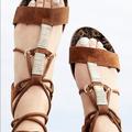 Free People Shoes | Free People Fiji Suede Tie Wraparound Gladiator Sandal | Color: Brown | Size: 6