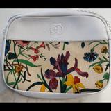 Gucci Bags | Gucci Floral Botanical Cross Body White Canvas Bag | Color: Tan/White | Size: 8" Wide X 6.5" Tall X 2" Deep
