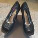 Jessica Simpson Shoes | Jessica Simpson Platform Leather Heels | Color: Black | Size: 9
