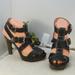 Coach Shoes | Coach Stefanie Wood Heel Sandals Size 7 | Color: Black | Size: 7