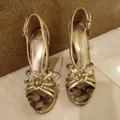 Coach Shoes | Coach Sandals | Color: Cream/Gold | Size: 5