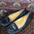 Coach Shoes | Coach Vintage Black Leather Loafer Flats Size 5 | Color: Black/Gold | Size: 5