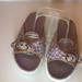 Coach Shoes | Coach Purple Signature Buckle Sandals Bonny 8.5 | Color: Purple/White | Size: 8.5