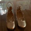 American Eagle Outfitters Shoes | Girls Gold Flats -Dress Shoe | Color: Gold | Size: 2.5bb