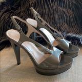 Nine West Shoes | Nine Wesr Gray Patent Leather Heeled Sandal | Color: Gray | Size: 7