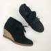 J. Crew Shoes | J. Crew Macalister Black Suede Wedge Italy Leather | Color: Black/Tan | Size: 8
