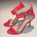 Zara Shoes | Gently Worn - Ankle Strap Heels - Red | Color: Red | Size: 6