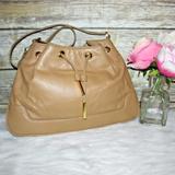 Giani Bernini Bags | Giani Bernini Light Brown Leather Drawstring Purse | Color: Tan | Size: 9.5'' H X 13.5'' L X 2'' W 14'' Strap Drop