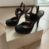 Coach Shoes | Coach “Addysen” Grey Peep Toe Heels, Side Flowers | Color: Gray | Size: 7