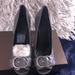 Gucci Shoes | Gray Gucci Sachalin Leather Peep-Toe Pump | Color: Gray | Size: 7.5