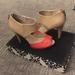 Nine West Shoes | Coral And Nude High Heels By Nine West. Sz. 7.5 | Color: Orange/Tan | Size: 7.5